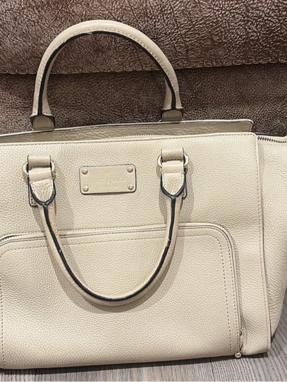 Kate Spade ♠️ Cream Structured Tote Bag - Women's Carryall